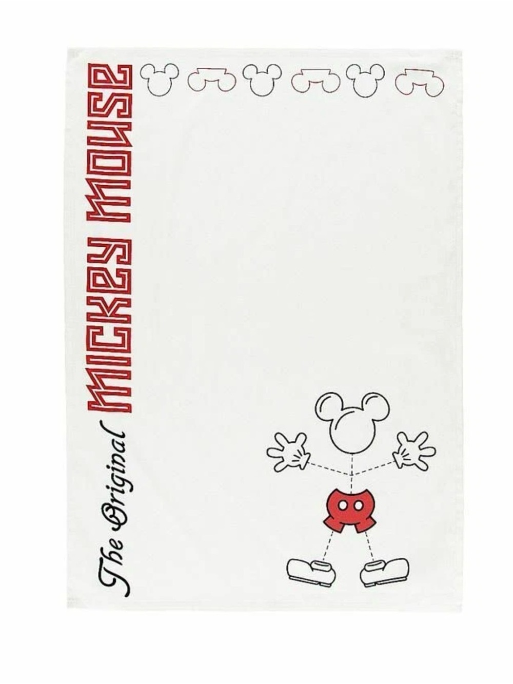 Set of 4 Disney Parks Mickey Mouse Kitchen Dish Towels White Red Cotton NWT